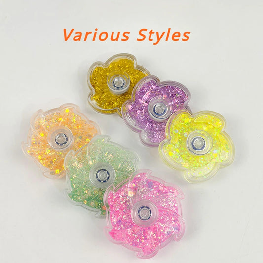 Fidget Spinner Rustling Portable High Rotational Speed Petal-like Spinning Gyro Colorful Sequined Desk Stress Relief Toy Gifts